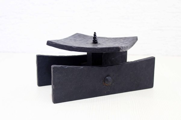 Brutalist Wrought Iron Candlestick, 1950s-BQF-1278166