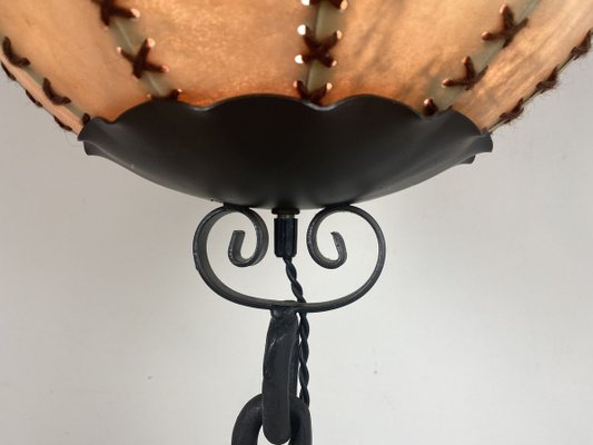 Brutalist Wrought Iron Table Lamp, 1970s-WZZ-887562