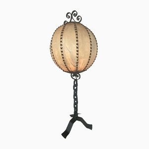 Brutalist Wrought Iron Table Lamp, 1970s-WZZ-887562