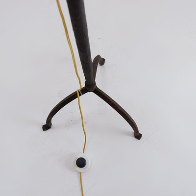 Brutalist Wrought Iron Tripod Floor Lamp with Bulb-NYF-2018907