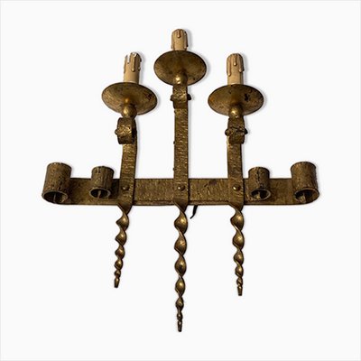 Brutalist Wrought Iron Wall Sconce-BHG-1007800