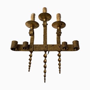 Brutalist Wrought Iron Wall Sconce-BHG-1007800