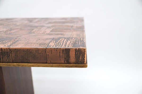 Brutalistic Coffee Table in Copper and Rosewood by Heinz Lilienthal, 1970s-KQB-1240168