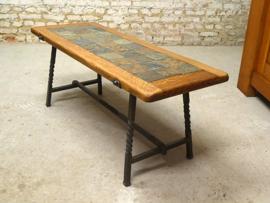 Brutalistic Coffee Table in Slate, France, 1970s-QAV-1766311