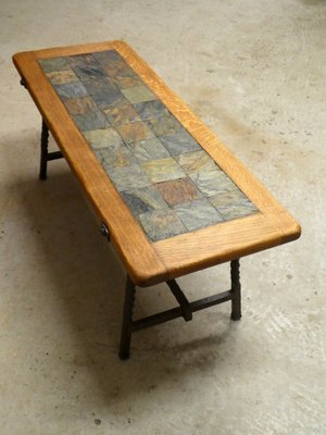 Brutalistic Coffee Table in Slate, France, 1970s-QAV-1766311