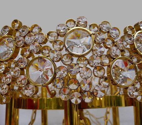 Bubble Chandelier in Swarovski Crystal & 24k Gilded Brass from Palwa, 1970s, Germany-DEK-932617