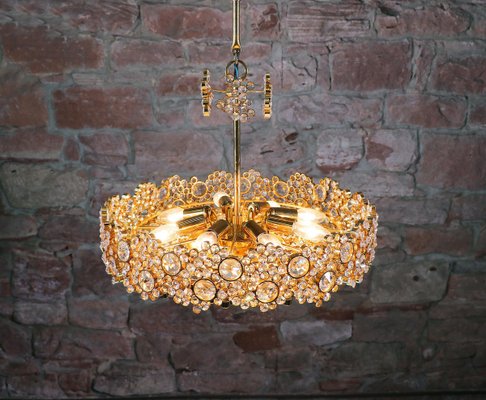 Bubble Chandelier in Swarovski Crystal & 24k Gilt Brass from Palwa, Germany, 1970s-DEK-932602