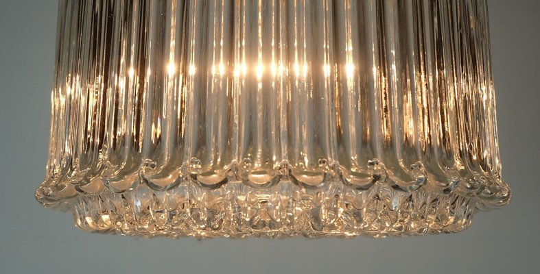 Bubble Glass Pendant Light in Clear Glass and Chrome from Limburg, 1960s-FH-1805388