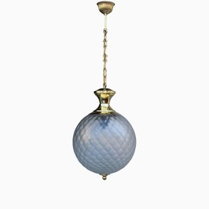 Bubble Lantern Ceiling Light in Murano & Brass, Italy, 1950s-EH-1398573