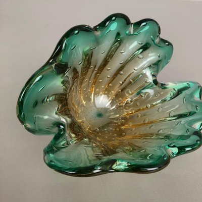 Bubble Murano Glass Shell Bowl Vase by Seguso Bullicante, Italy, 1970s-QZ-1053118