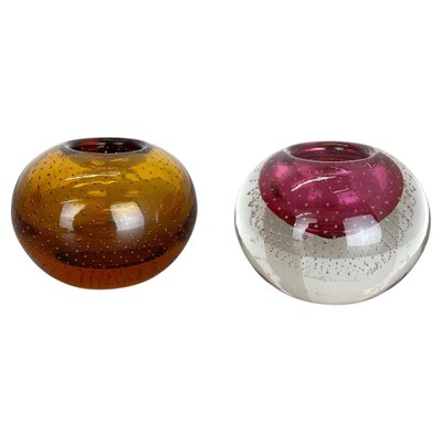 Bubble Structure Bowls or Ashtrays in Murano Glass, Italy, 1970s, Set of 2-QZ-1448598