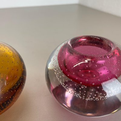 Bubble Structure Bowls or Ashtrays in Murano Glass, Italy, 1970s, Set of 2-QZ-1448598