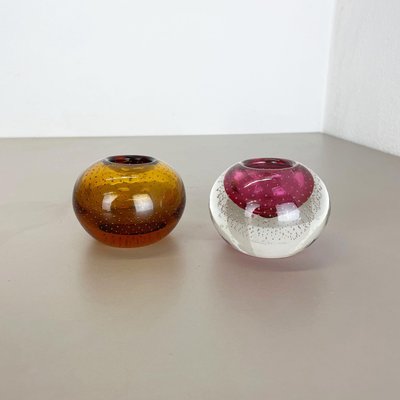 Bubble Structure Bowls or Ashtrays in Murano Glass, Italy, 1970s, Set of 2-QZ-1448598