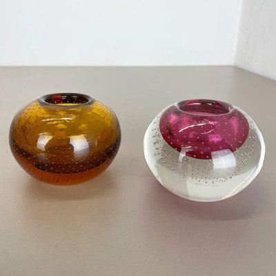 Bubble Structure Bowls or Ashtrays in Murano Glass, Italy, 1970s, Set of 2-QZ-1448598