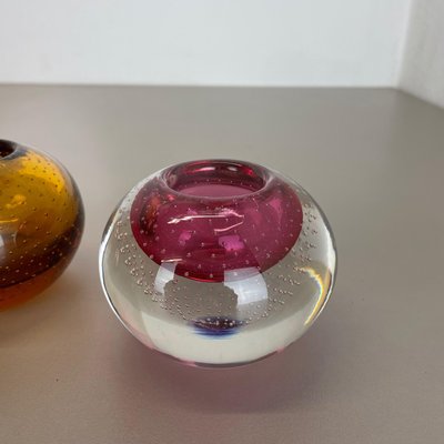 Bubble Structure Bowls or Ashtrays in Murano Glass, Italy, 1970s, Set of 2-QZ-1448598