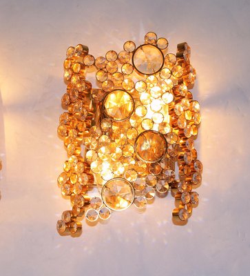 Bubble Wall Sconces in Swarovski Crystal and Gilt Brass from Palwa, 1970s, Germany, Set of 2-DEK-932600