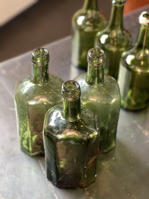 Bubbled Glass Water Bottles, France, 1925, Set of 17-LA-2035845