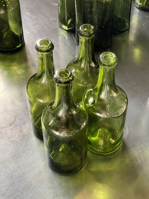 Bubbled Glass Water Bottles, France, 1925, Set of 17-LA-2035845