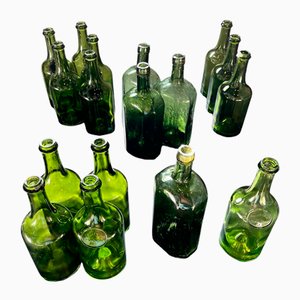 Bubbled Glass Water Bottles, France, 1925, Set of 17-LA-2035845