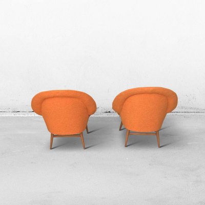 Bucket Seats in Orange, 1960s, Set of 2-XCC-1816130