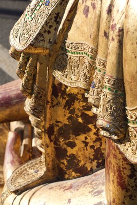 Buddha in Gilded Wood, Asia, 1950s-LA-1755696