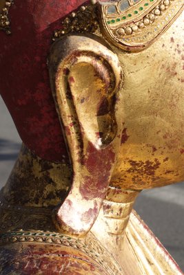 Buddha in Gilded Wood, Asia, 1950s-LA-1755696