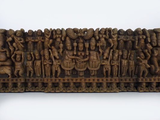 Buddhist Wooden Sculpture with 64 Characters, Kazakhstan, 1950s-MZP-1778451