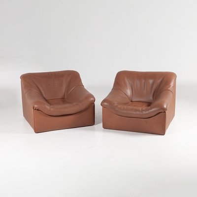 Buffalo Leather DS-46 Lounge Chairs from De Sede, 1970s, Set of 2-QVY-957239