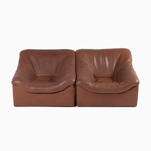 Buffalo Leather DS-46 Lounge Chairs from De Sede, 1970s, Set of 2-QVY-957239