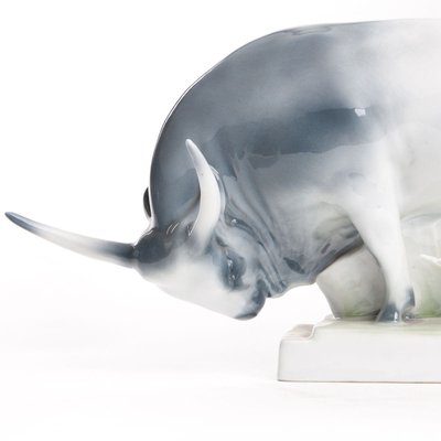 Bull by Zsolnay Porcelain, 20th-Century-FSD-885750