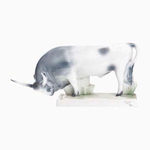 Bull by Zsolnay Porcelain, 20th-Century-FSD-885750