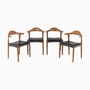 Bull Horn Teak Chairs by Harry Østergaard, 1950s, Set of 4-CEJ-992067