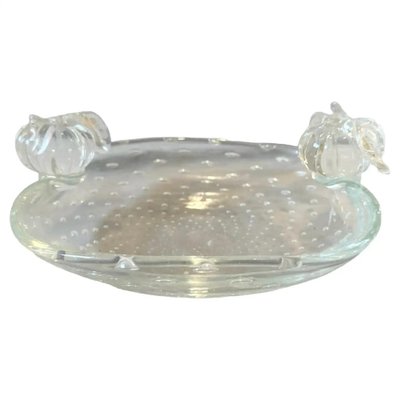 Bullicante Clear Murano Glass Oval Bowl by Ercole Barovier for Barovier & Toso-NMK-1764388