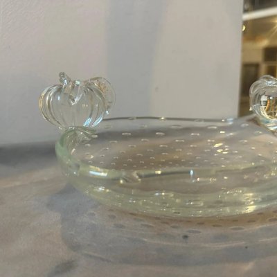 Bullicante Clear Murano Glass Oval Bowl by Ercole Barovier for Barovier & Toso-NMK-1764388