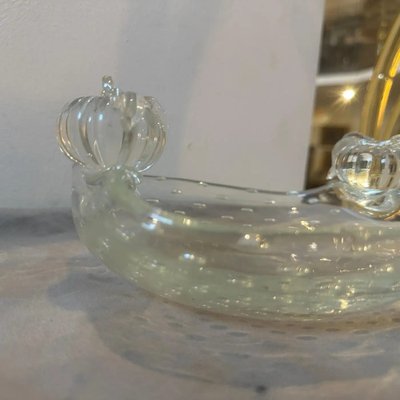 Bullicante Clear Murano Glass Oval Bowl by Ercole Barovier for Barovier & Toso-NMK-1764388