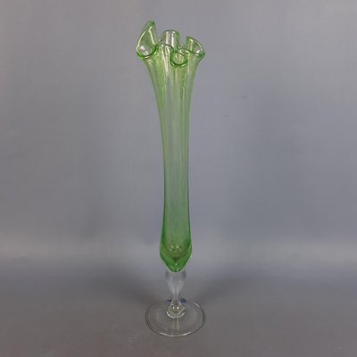 Bullicante Green Glass Vase from Verrerie Dart De Montaurox, 1960s-PWG-2033839