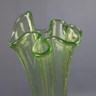 Bullicante Green Glass Vase from Verrerie Dart De Montaurox, 1960s-PWG-2033839