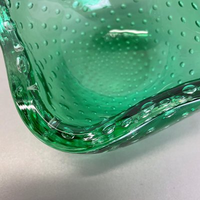 Bullicante Murano Glass Shell Ashtray in Green, Italy, 1970s-QZ-1149905