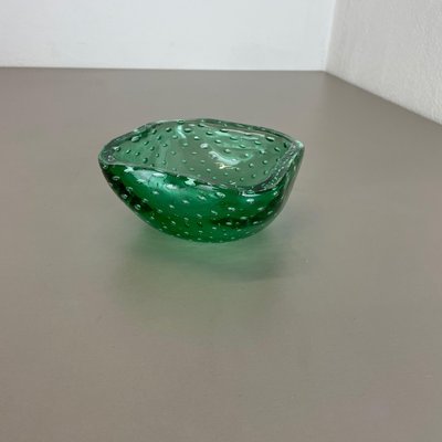 Bullicante Murano Glass Shell Ashtray in Green, Italy, 1970s-QZ-1149905