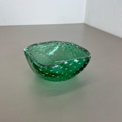 Bullicante Murano Glass Shell Ashtray in Green, Italy, 1970s-QZ-1149905