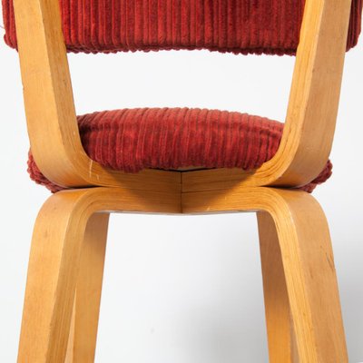 Burgundy Corduroy Chair by Cor Alons for Gouda Den Boer-JC-1135422