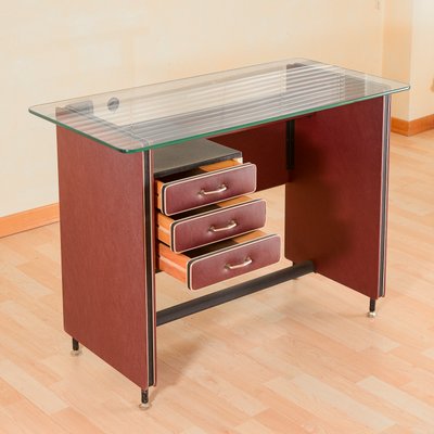 Burgundy Desk by Umberto Mascagni, 1950s-RAQ-2033411