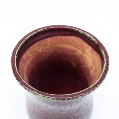 Burgundy-Green Ceramic Vase-FSD-1426438