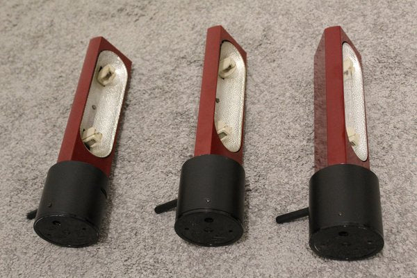 Burgundy Wall Lamps by Gianfranco Frattini, Italy, 1980s, Set of 3-OAQ-1373475