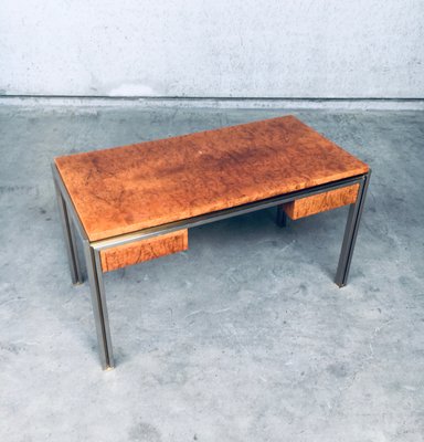 Burl Wood Desk in Style of Milo Baughman, 1970s-RQV-1016298