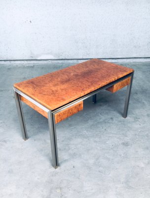 Burl Wood Desk in Style of Milo Baughman, 1970s-RQV-1016298