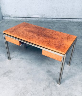 Burl Wood Desk in Style of Milo Baughman, 1970s-RQV-1016298