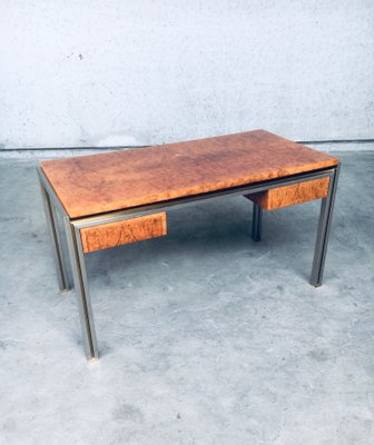 Burl Wood Desk in Style of Milo Baughman, 1970s-RQV-1016298