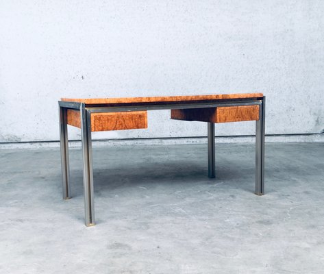 Burl Wood Desk in Style of Milo Baughman, 1970s-RQV-1016298