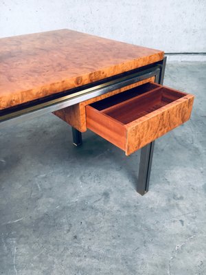 Burl Wood Desk in Style of Milo Baughman, 1970s-RQV-1016298